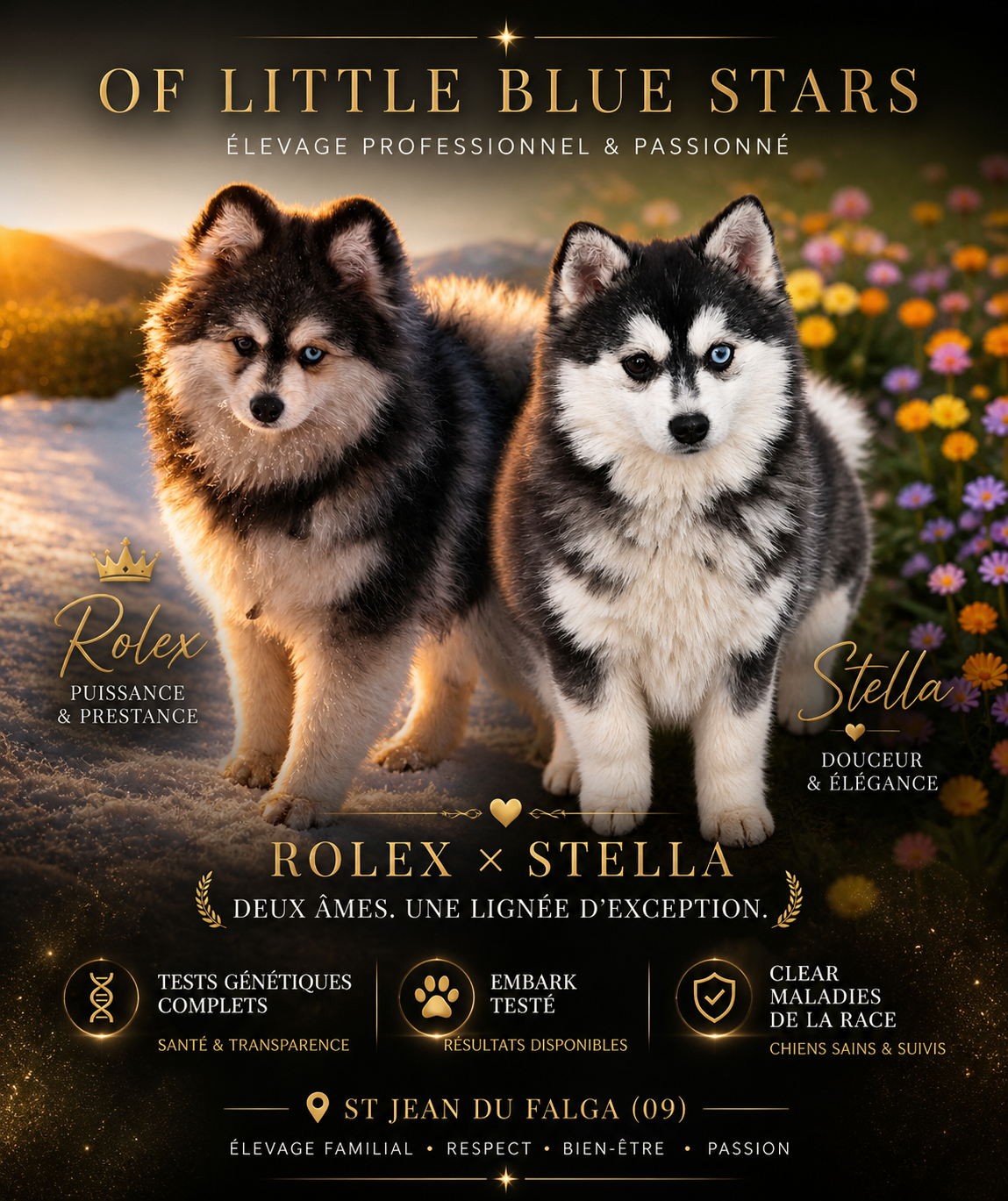 Pomsky Adulte Of Little Blue Stars 2