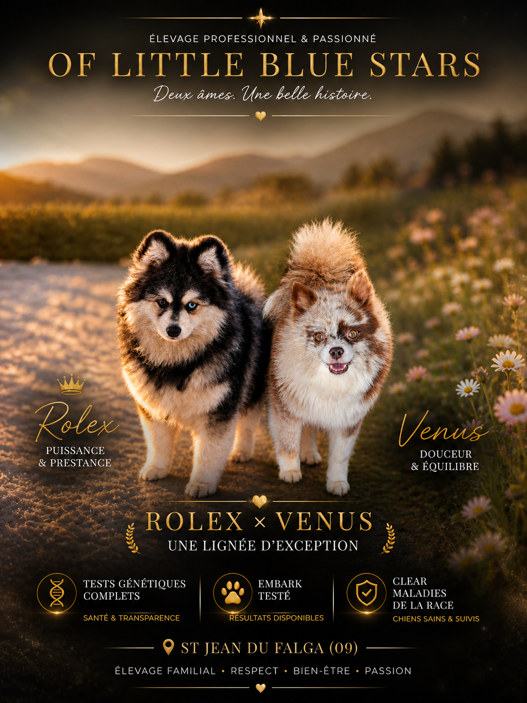 Pomsky Adulte Of Little Blue Stars 3